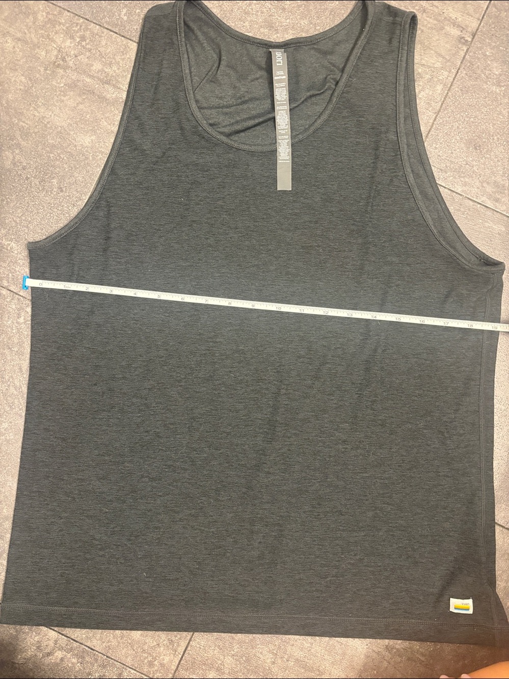 Vuori mens dark grey Tank Top - Classic Sleeveless tank - Picture 5 of 6